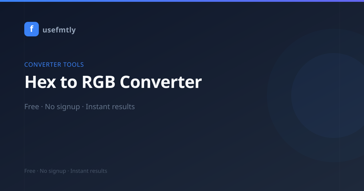 Hex to RGB Converter — Free Online Color Code Tool | usefmtly