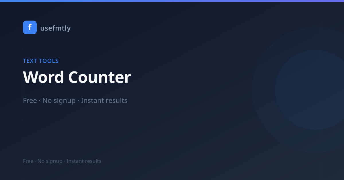 Word Box Counter Word Counter — Free Online Word & Character Count Tool | usefmtly